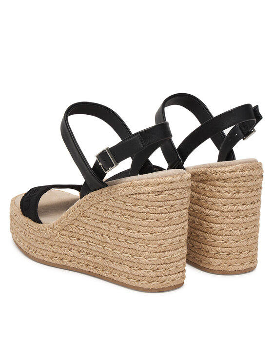 Calvin Klein Calvin Klein Еспадрили Wedge Espad 70 Webbing Lth HW0HW02901 Черен