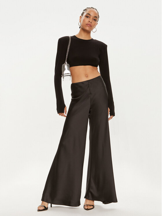 NORMA KAMALI NORMA KAMALI Kalhoty z materiálu ST1247CBA87001 Černá Regular Fit