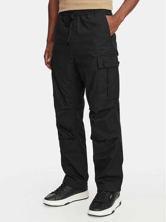 HUGO Карго панталони Carlos261 50559453 Черен Straight Fit
