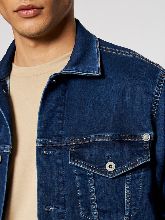 Pepe Jeans Kurtka jeansowa GYMDIGO Pinner PM400908 Granatowy Regular