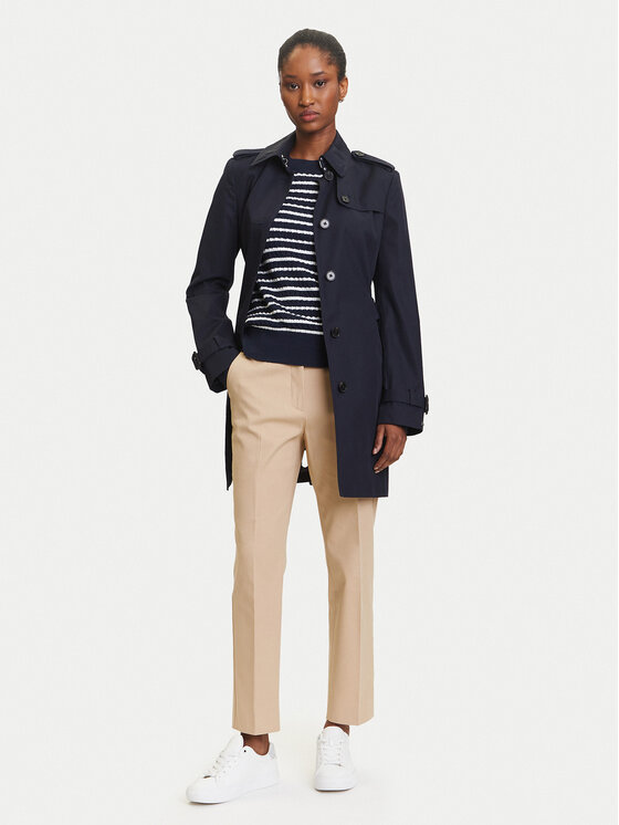 Tommy Hilfiger Tommy Hilfiger Тренч Heritage Single WW0WW24966 Тъмносин Regular Fit