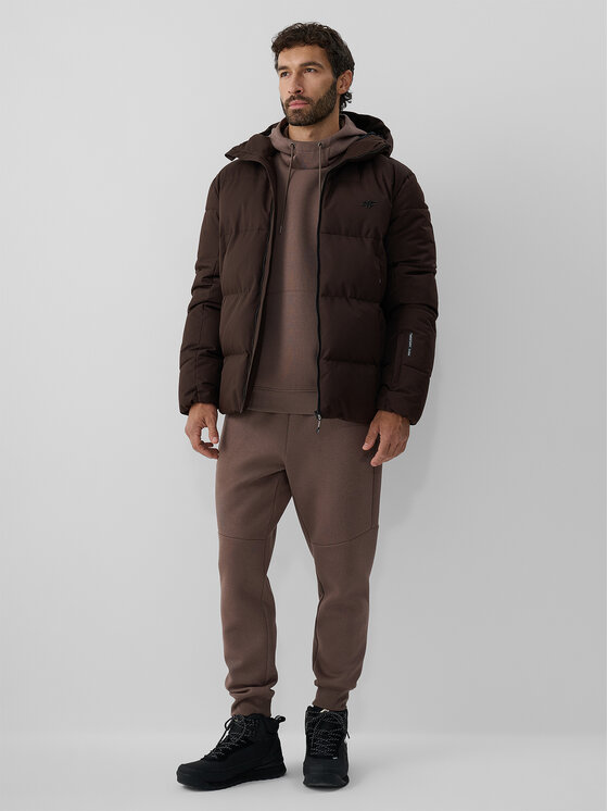 4F 4F Kurtka zimowa URBAN COMMUTER Brązowy ciemny Regular Fit
