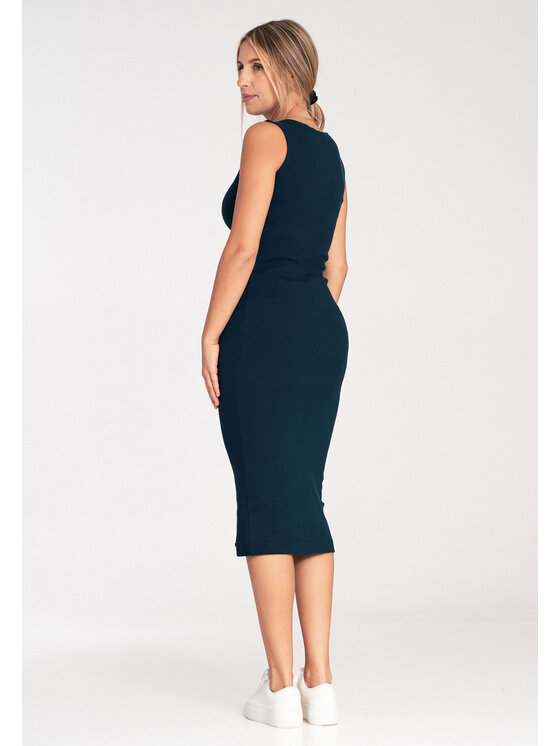 FIGL FIGL Sukienka codzienna M1053 Granatowy Fitted Fit