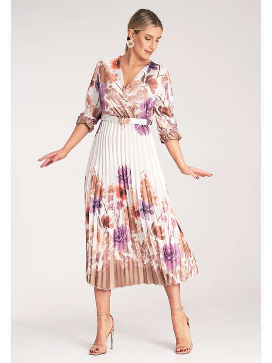 FIGL FIGL Sukienka koktajlowa M1138 Biały Feminine Fit