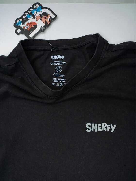 Smerfy Smerfy T-Shirt Luźna szeroka acid 117237 Czarny Oversize