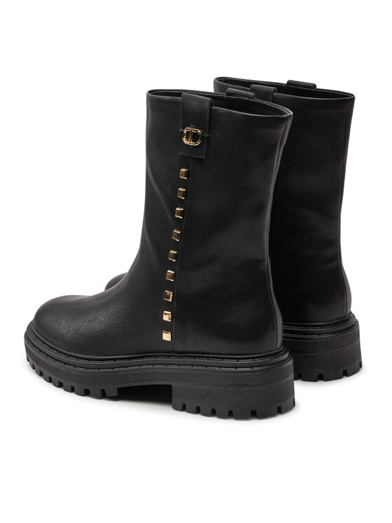 TWINSET TWINSET Botine Biker 242TCP074 Negru