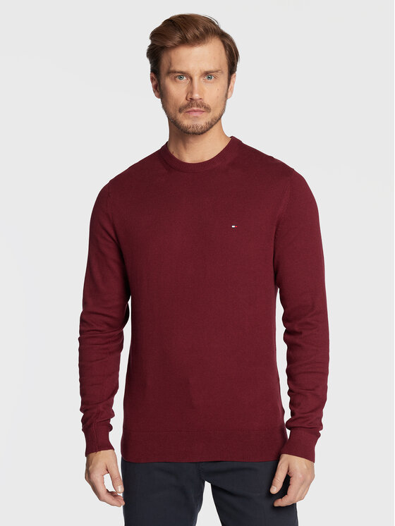 Tommy Hilfiger Tommy Hilfiger Pulover MW0MW28046 Bordo rdeča Regular Fit