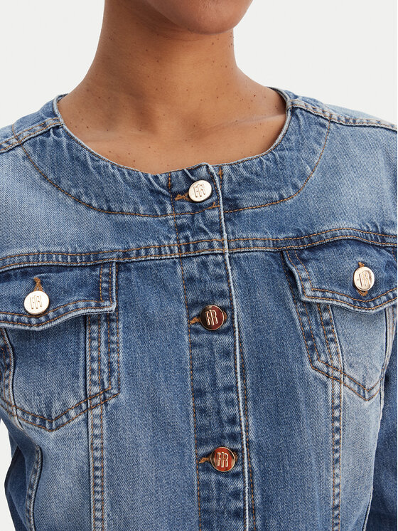 Fracomina Fracomina Kurtka jeansowa FR26SJ4007D40902 Niebieski Regular Fit