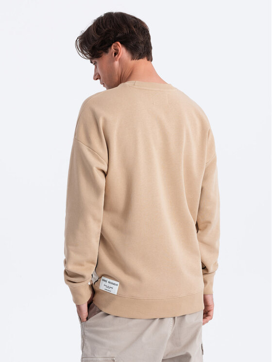 Ombre Ombre Mikina OM-SSNZ-0130 Béžová Oversize