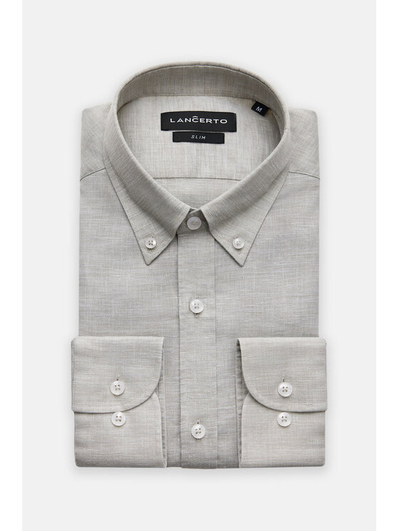 Lancerto Lancerto Koszula Alicia KO073124000020 Beżowy Slim Fit
