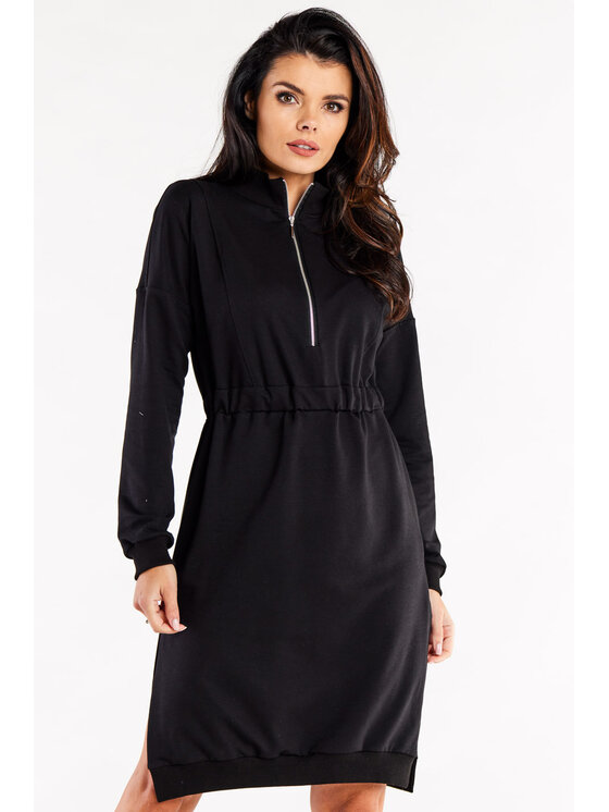 Infinite You Infinite You Sukienka dzianinowa M322 Czarny Basic Fit