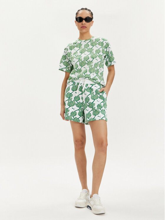 Puma Puma Szorty sportowe Ess+ Blossom 679352 Zielony Relaxed Fit