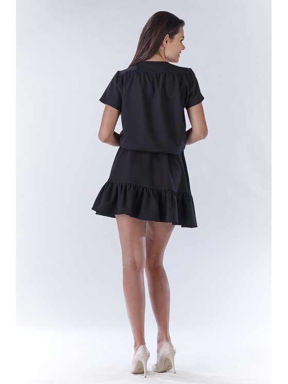 Awama Awama Sukienka codzienna A180 Czarny Basic Fit