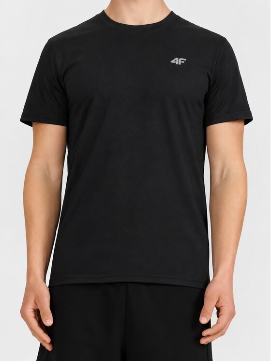 4F 4F T-Shirt 4FWAW26TTSHM4914-20S Czarny Regular Fit