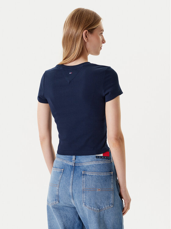 Tommy Jeans Tommy Jeans T-Shirt DW0DW21421 Granatowy Slim Fit