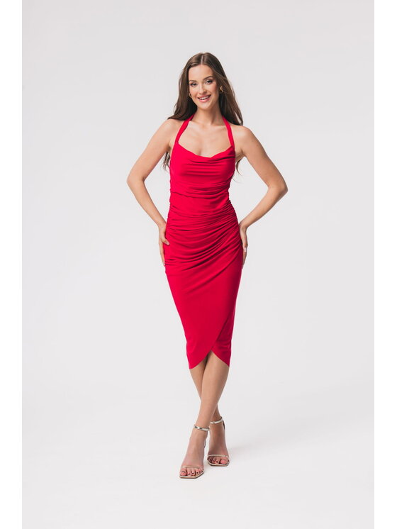 Aurora Aurora Koktejlové šaty Layla Červená Feminine Fit