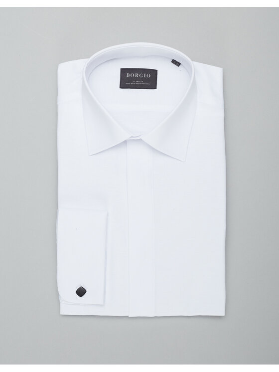 Borgio Borgio Koszula fabrizia Biały Slim Fit