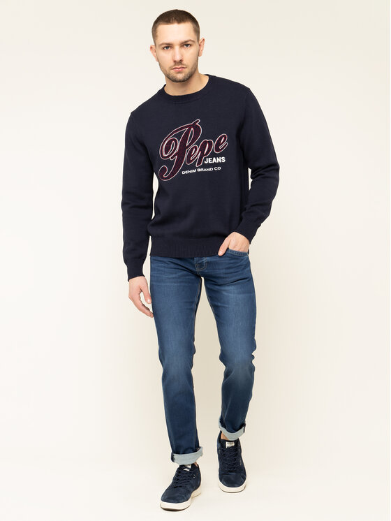 Pepe Jeans Pepe Jeans Sweter Gabriel PM701973 Granatowy Regular Fit