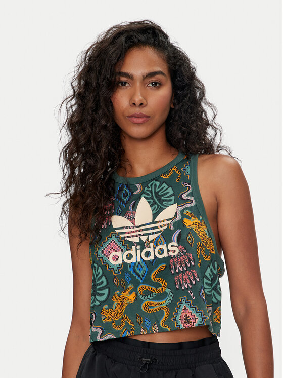 adidas adidas Top FARM Rio Trefoil IW0798 Zelena Regular Fit