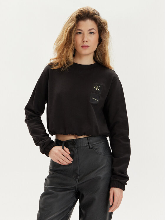 Calvin Klein Jeans Mikina J20J223081 Čierna Regular Fit