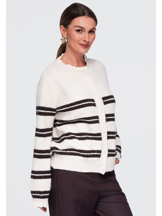 Ombre Ombre Sweter OW-SW-E0009 Beżowy Relaxed Fit
