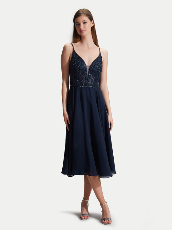 Hey Kyla Koktejlové šaty 5AC106HK Tmavomodrá Slim Fit