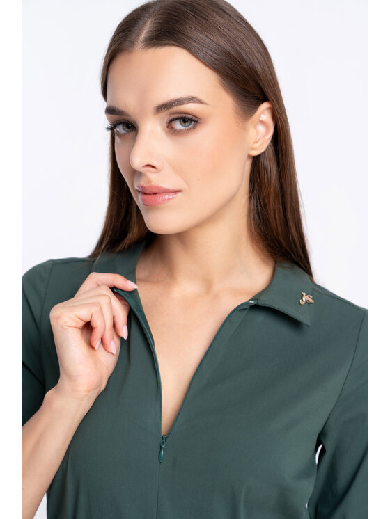 CLICK CLICK Každodenní šaty 60-6156 Zelená Regular Fit