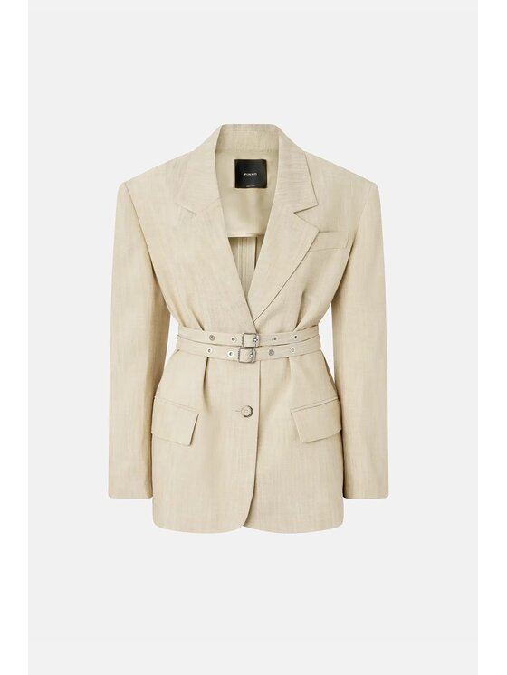 PINKO PINKO Marynarka Emozioni Beżowy Structured Fit