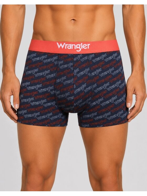Wrangler Wrangler Bokserki Graph 3 Pack Cotton Elastane Trunks Niebieski