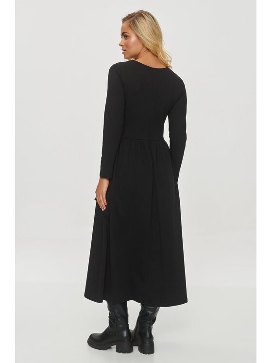 Makadamia Makadamia Sukienka codzienna M843 Czarny Regular Fit