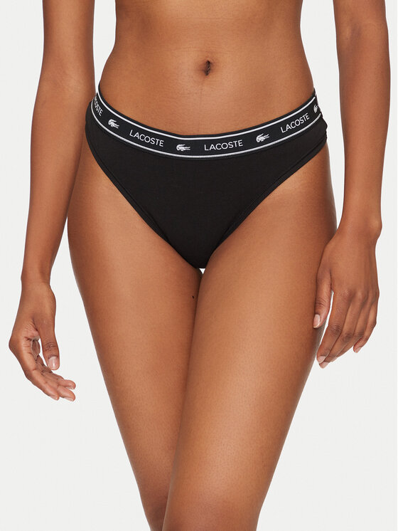 Női Tanga Lacoste, Méret: XL, Fekete, 8F1342