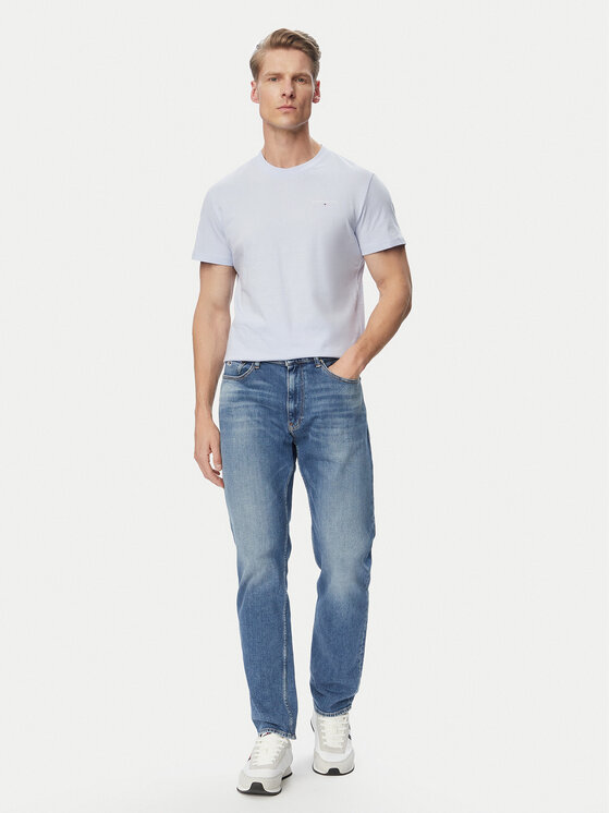 Tommy Jeans Tommy Jeans T-Shirt Linear Chest DM0DM21780 Ανοιχτό μπλε Slim Fit