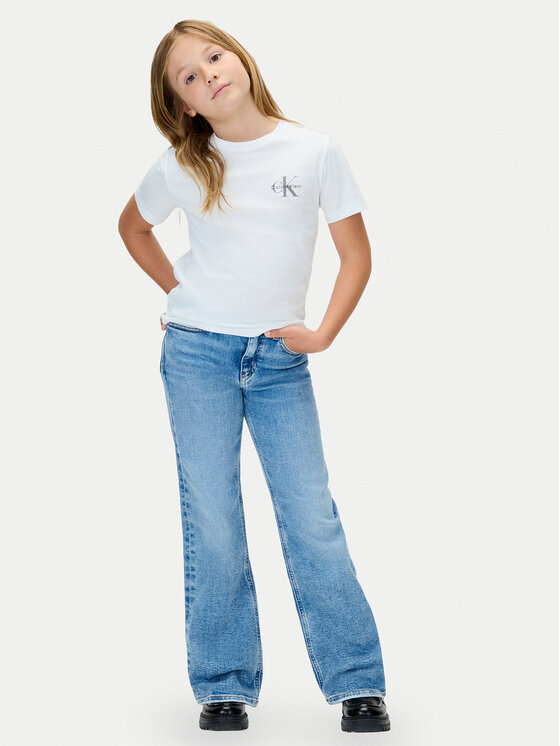 Calvin Klein Jeans Calvin Klein Jeans Marškinėliai Chest Monologo IU0IU00719 Balta Regular Fit