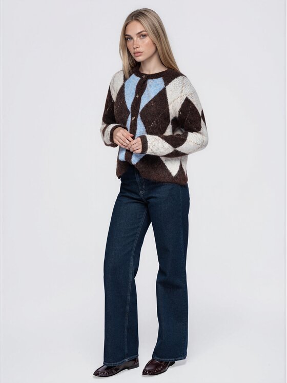 Ombre Ombre Svetr OW-SW-E0072 Hnědá Relaxed Fit