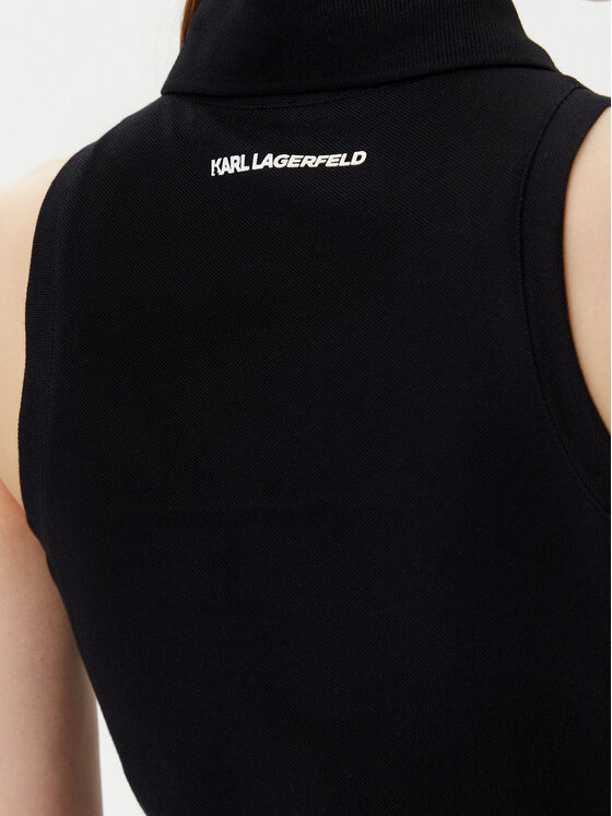 KARL LAGERFELD KARL LAGERFELD Hétköznapi ruha A2W13041 Fekete Slim Fit