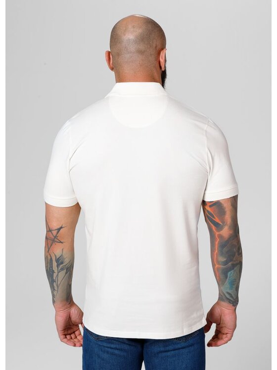 PITBULL PITBULL Polo Koszulka Polo Jersey Slim Fit Small Logo XL Biały Regular Fit