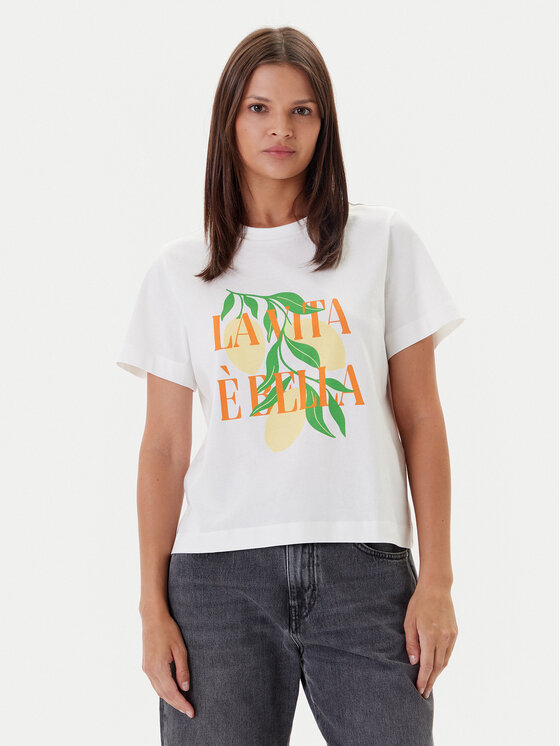 Vero Moda Vero Moda T-Shirt Sonna 10327143 Biały Regular Fit