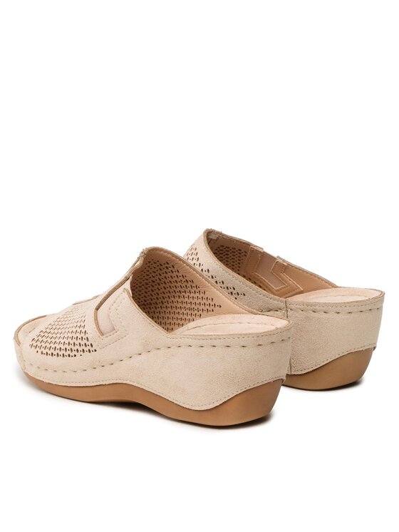 Clara Barson Clara Barson Pantoletten WS170-05 Beige