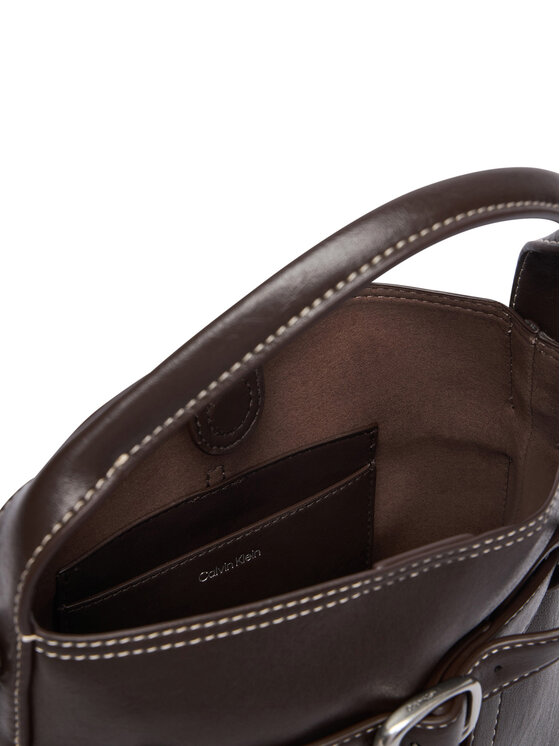 Calvin Klein Calvin Klein Ročna torba Buckle Mini Bucket Crossbody LV04F3550G Rjava