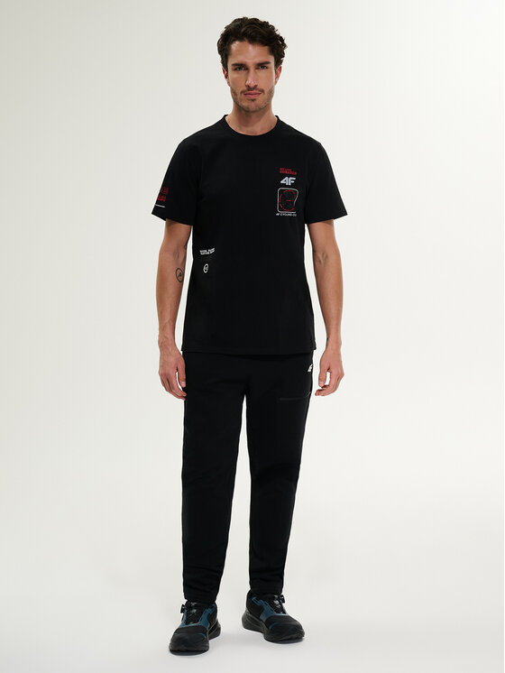 4F 4F Spodnie dresowe WHEEL & WAVE Czarny Regular Fit