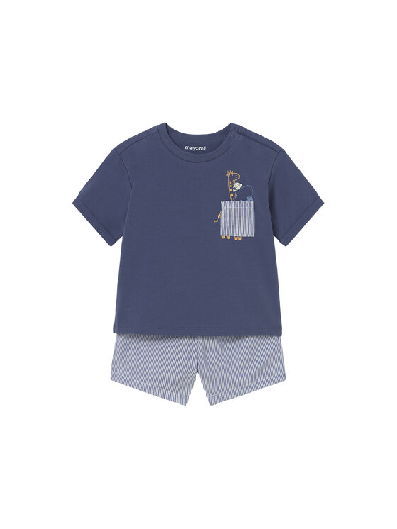 Mayoral Mayoral Set majica i hlače 1228 Tamnoplava Regular Fit