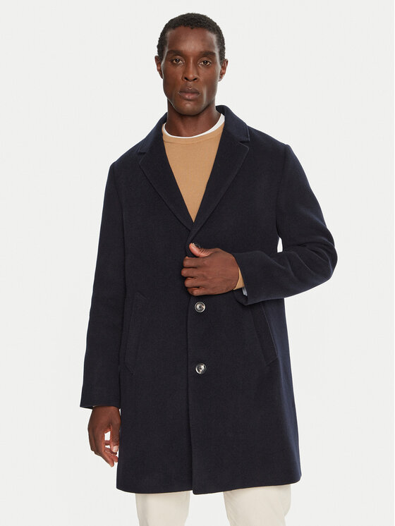 Tommy Hilfiger Tommy Hilfiger Vuneni kaput MW0MW36611 Tamnoplava Regular Fit