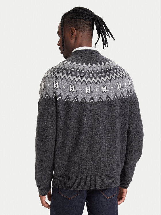 KARL LAGERFELD KARL LAGERFELD Sweter 655026 564308 Szary ciemny Regular Fit