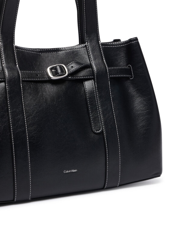 Calvin Klein Calvin Klein Τσάντα Buckle Medium Work Tote LV04F3549G Μαύρο