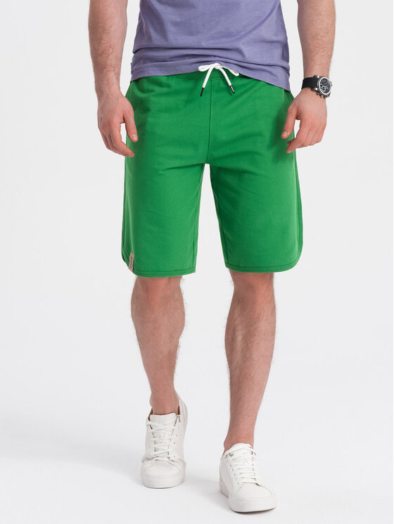 Ombre Ombre Šortky OM-SRSK-0105 Zelená Regular Fit
