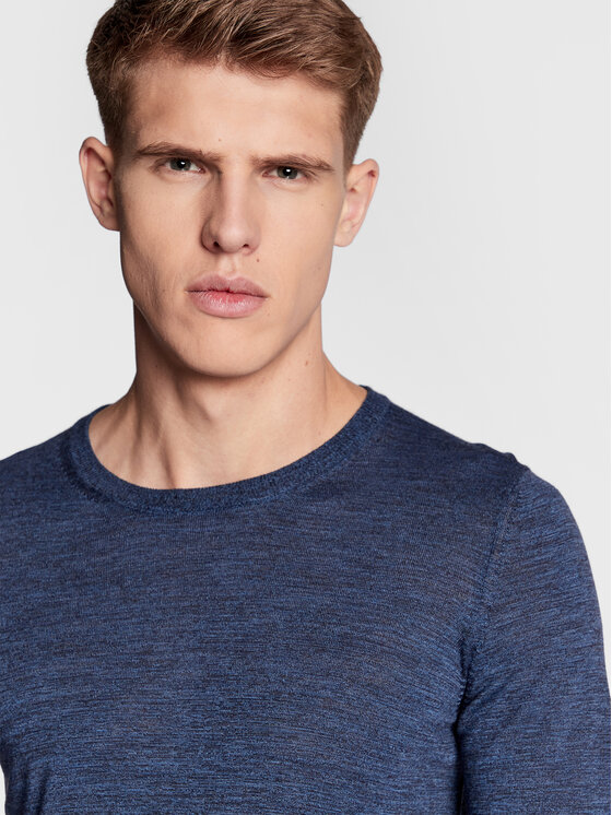 BOSS Boss Megztinis Leno-P 50468239 Tamsiai mėlyna Slim Fit