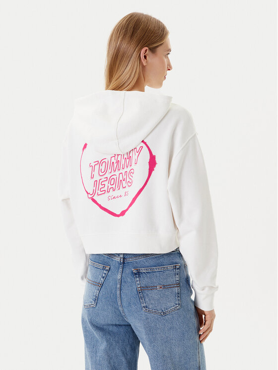Tommy Jeans Tommy Jeans Bluza Heart DW0DW21408 Biały Relaxed Fit