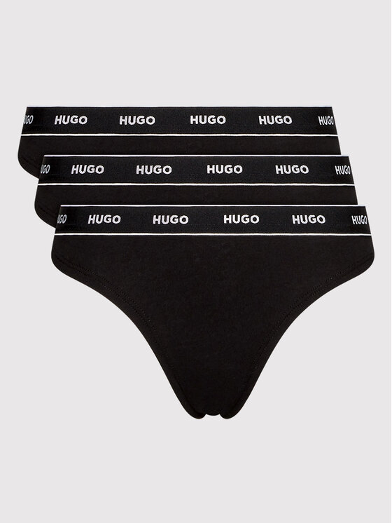 HUGO Hugo Sada 3 kusů string kalhotek 50469681 Černá