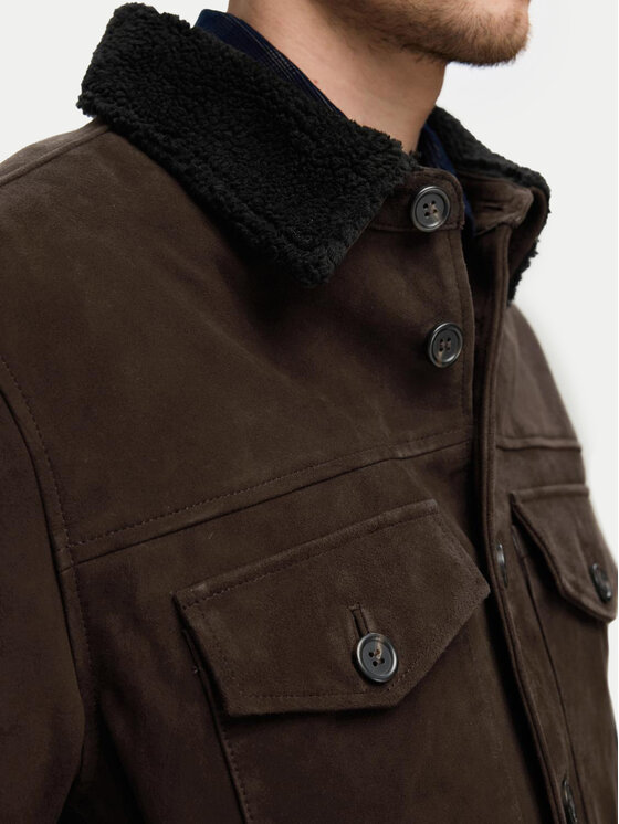 Selected Homme Selected Homme Usnjena jakna 16094769 Rjava Regular Fit