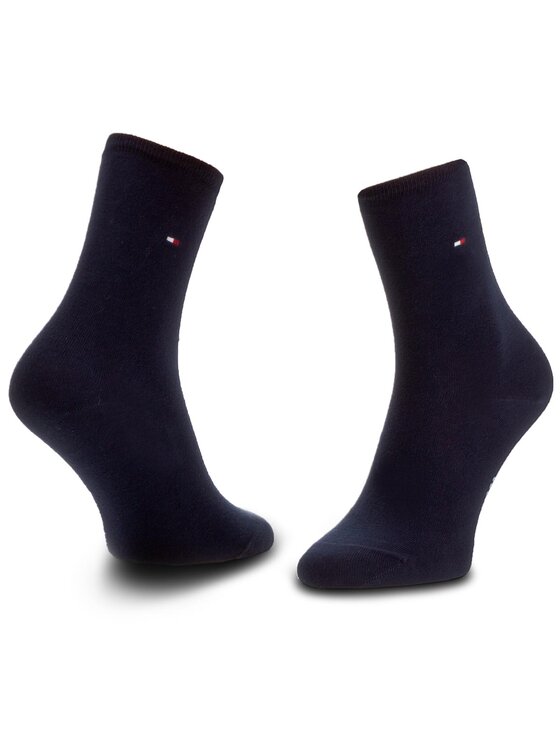 Tommy Hilfiger Tommy Hilfiger Sada 2 párů dámských vysokých ponožek 371221 Tmavomodrá